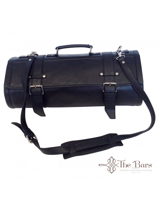 Барманска оборудвана кожена чанта в черен цвят - The Bars