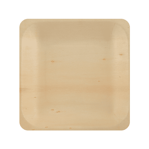 Дървени чинии квадратни 23 см. 10 бр., ECO, за еднократна употреба