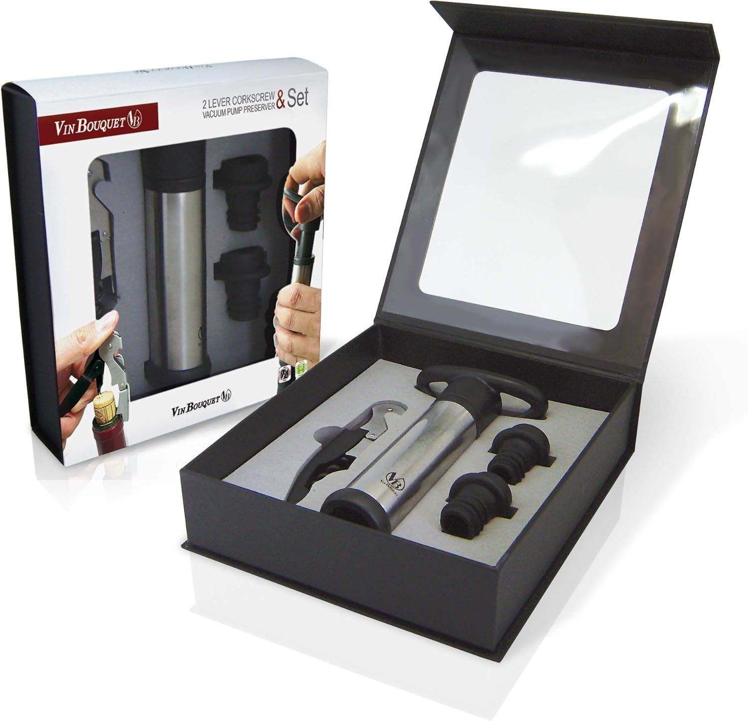 Vin Bouquet  комплект отварачка с вакуумна помпа и 2бр тапи 