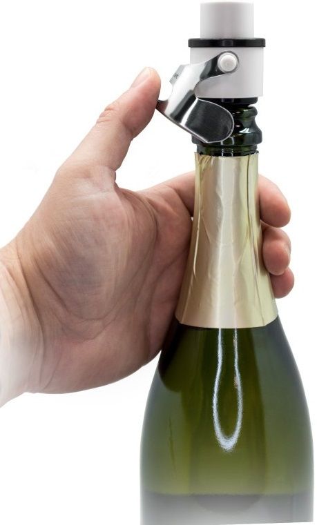 Vin Bouquet метална тапа за шампанско с помпа бяла