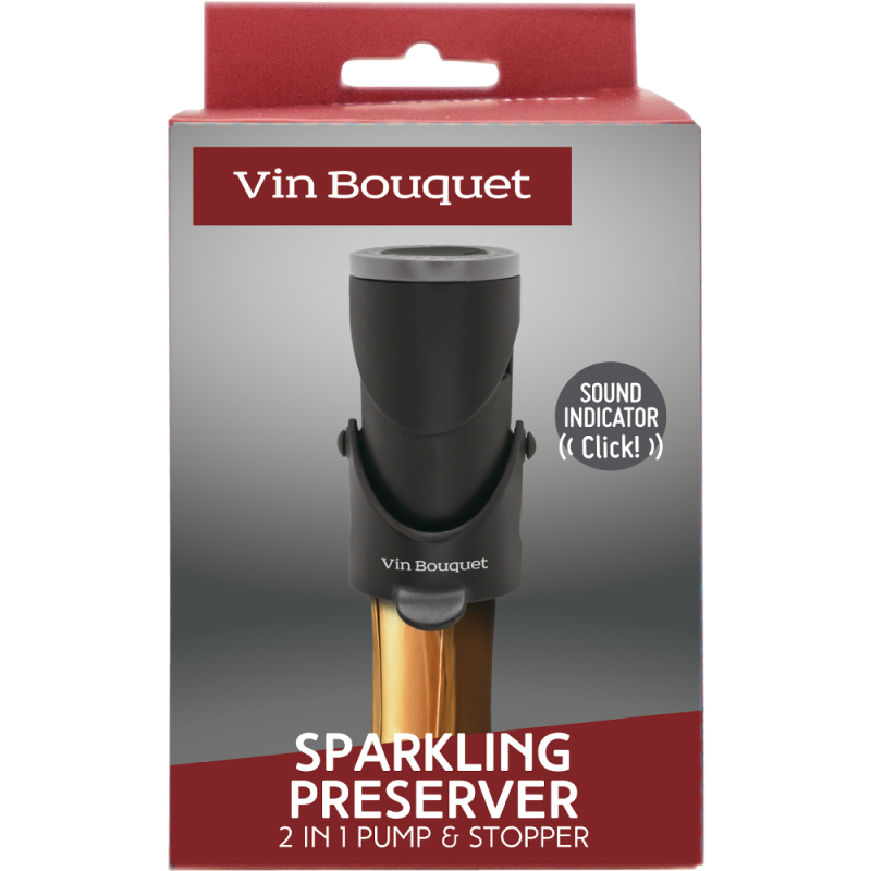 Vin Bouquet тапа за шампанско и помпа със звуков индикатор 