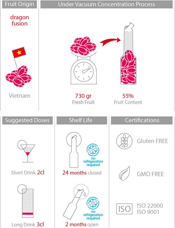 Mixer Пюре Драконов плод 1L Oriental Fruit Dragon Fusion
