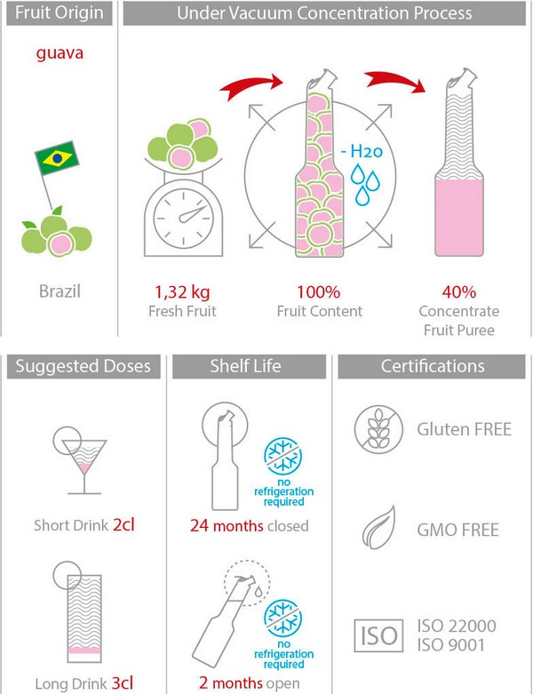 Mixer Пюре Гуава 1L Tropical Fruit Puree Guava	