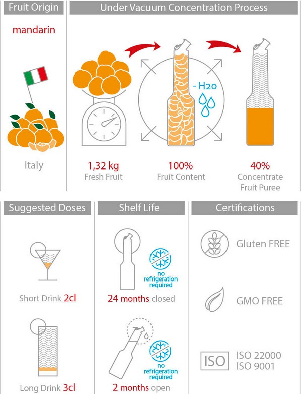 Mixer Пюре Мандарина 1L Red Fruit Puree Mandarin