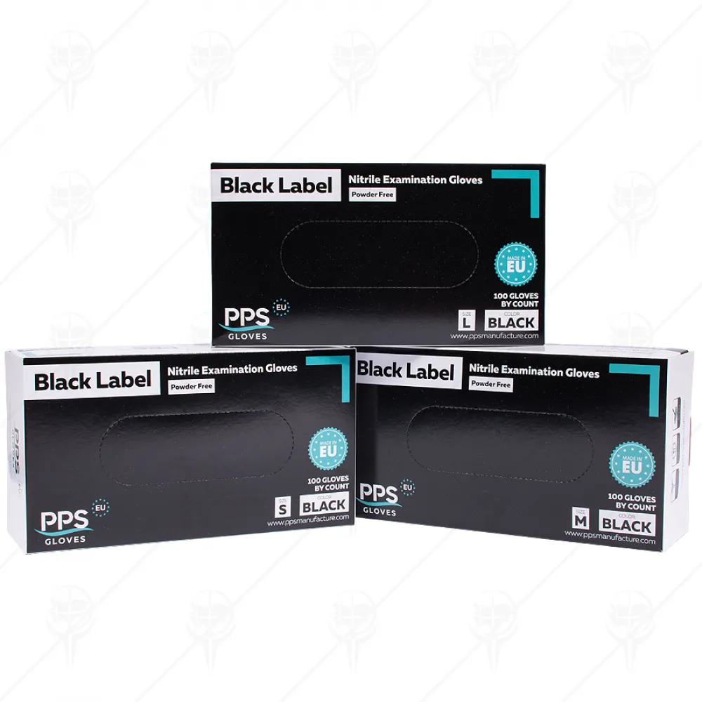 Нитрилни ръкавици S размер - черни 100бр 