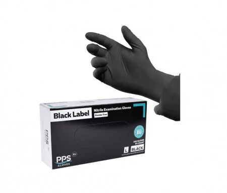 Нитрилни ръкавици L размер - черни 100бр 