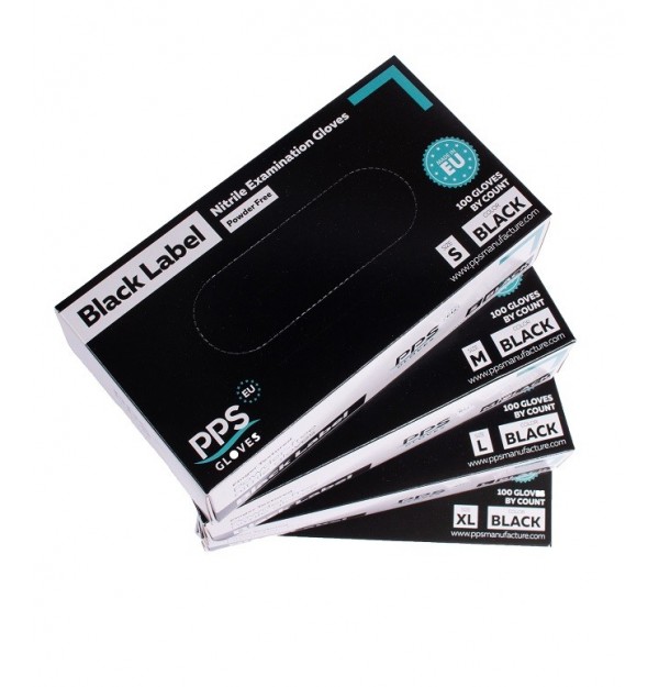Нитрилни ръкавици XL размер - черни 100бр 