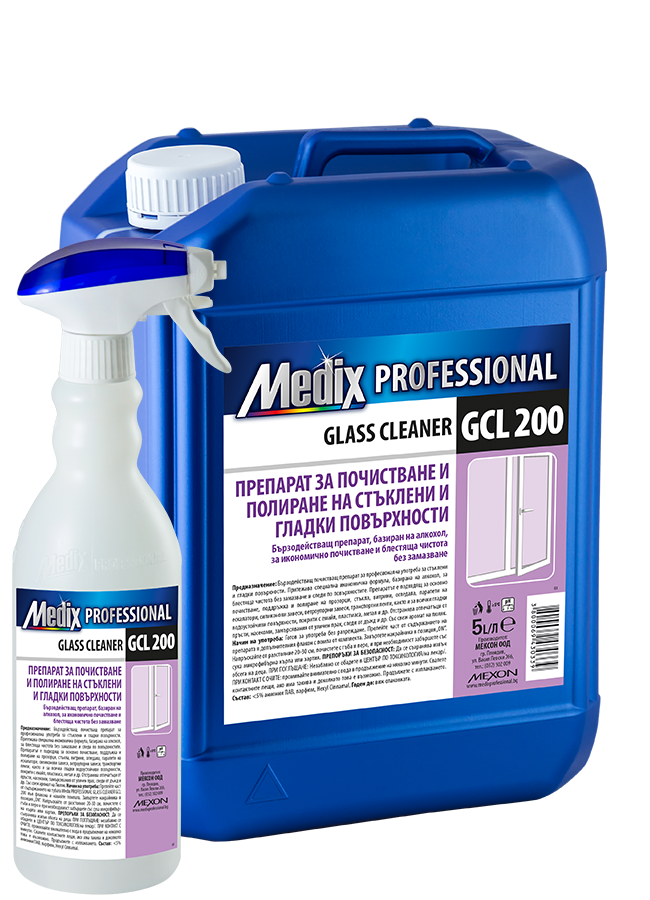 Медикс Препарат за почистване и полиране на стъклени и гладки повърхности (люляк) 5L