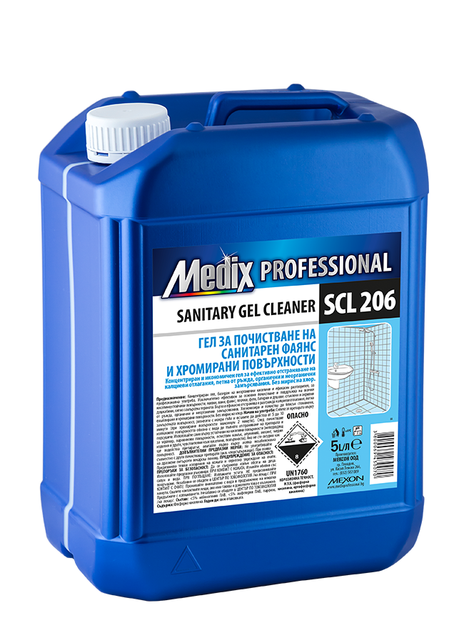 Медикс гел за почистване на санитарен фаянс и хромирани повърхности 5L