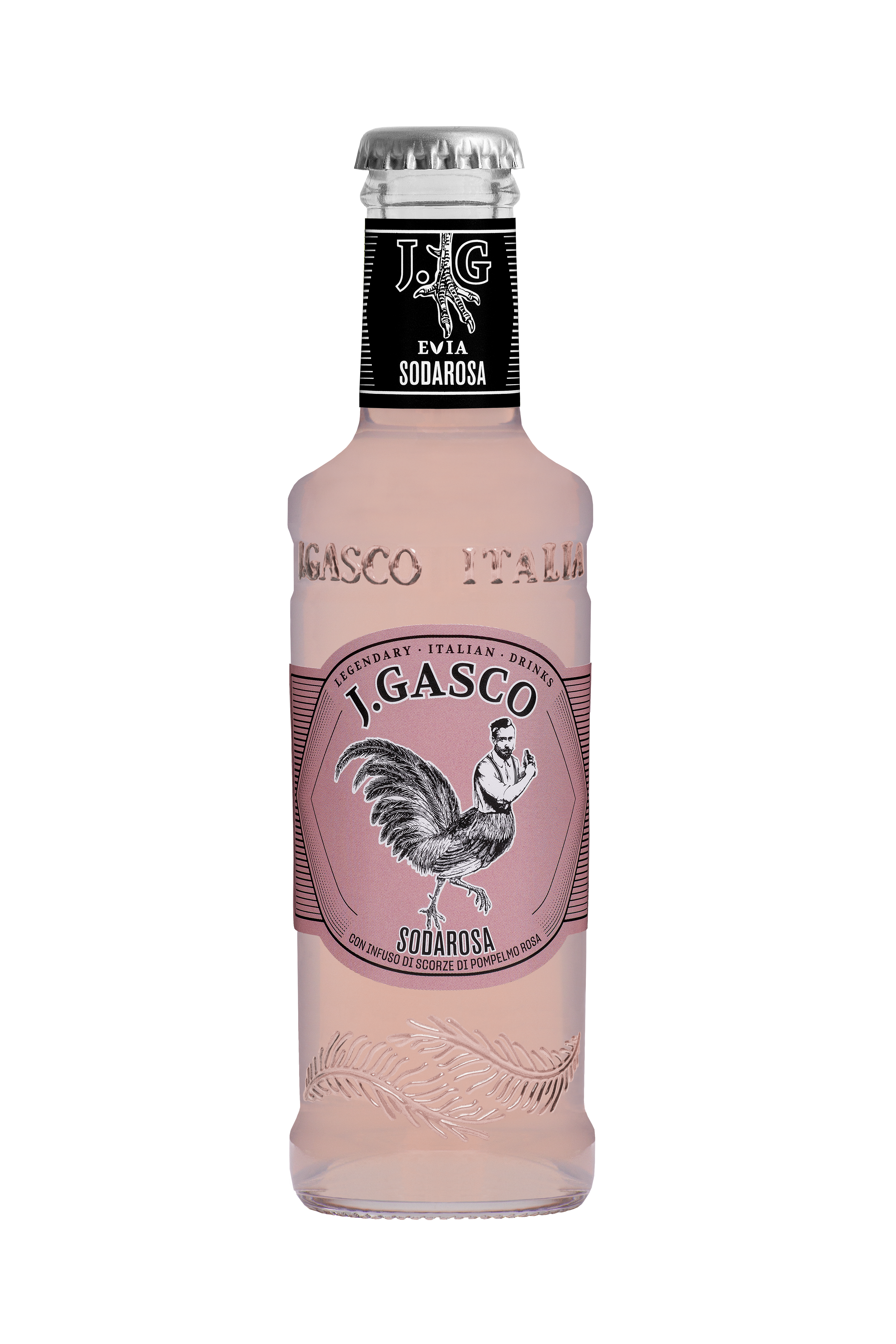 J.GASCO Sodarosa грейпфрут сода 200ml – натурална газирана напитка за коктейли и освежаване