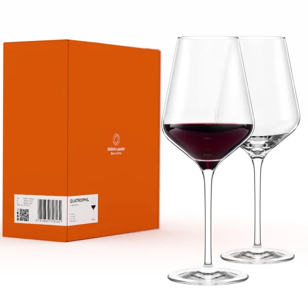 Сет кристални чаши за червено вино 2бр 570ml Quatrophil